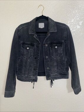 American Eagle Outfitters Black Washed Denim Jacket